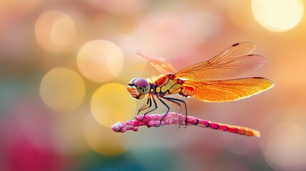 Wall Mural - Dragonfly isolated on abstract background