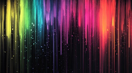 Poster - Abstract background of colored strokes on a dark background. Illustration of colored or neon strokes on a black background.