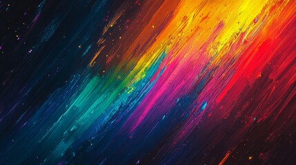 Poster - Abstract background of colored strokes on a dark background. Illustration of colored or neon strokes on a black background.