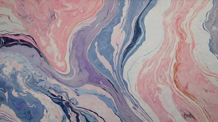 Wall Mural - Seamless waves of swirl colorful paint, blue and pink combination illustrated background