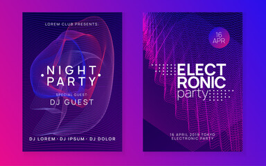 Wall Mural - Dj Set. Pink Dance Magazine. Green Fest Flyer. Music Festival Element. Trance Cover. Soundwave Disco Invitation. Edm Design. Blue Dj Set