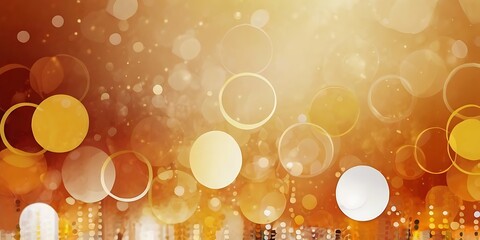 Poster - Golden bokeh shining lights, garland magic dust defocused background glitter blinking sparks