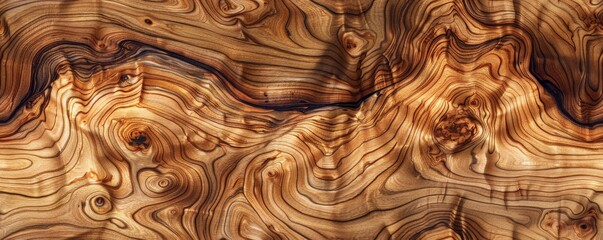 Poster - Luxurious olive wood with flowing grain patterns, suitable for luxury kitchenware, luxury wood texture, gourmet sophistication