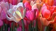 © Handz - Abstract Close-up of Pink and White Tulips with Wavy Petals