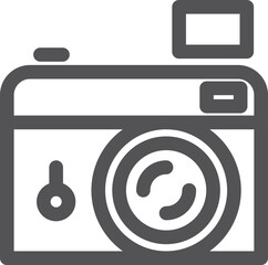 Sticker - Photo line icon. Retro camera. Photography symbol