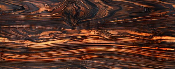 Canvas Print - Luxurious macassar ebony with bold, dark streaks, suitable for luxury car interiors, luxury wood texture, automotive elegance