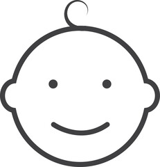 Poster - Smiling baby line icon. Kid head symbol