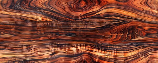 Wall Mural - Polished santos rosewood with deep, reddish tones, perfect for luxury cabinets, luxury wood texture, refined design