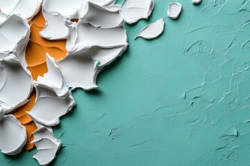 Aufkleber - Mint color minimalist art with subtle textures and soft tones, depicted in an artwork where minimalist art features subtle textures and soft tones in mint and pastel shades, creating a calming