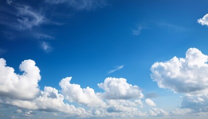 Wall Mural - beautiful blue sky with fluffy white clouds