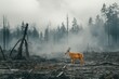 © Анатолий Сав - As nature recedes, rare animals like deer face extinction amidst the devastating effects of deforestation and habitat loss. Generative AI
