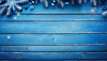 Wall Mural - blue wood paint grunge texture fancy vintage christmas background