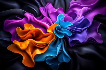 Aufkleber - Neon color digital art with abstract and fluid shapes, depicted in an artwork where digital art features abstract, fluid shapes in neon colors, creating a sense of motion and energy