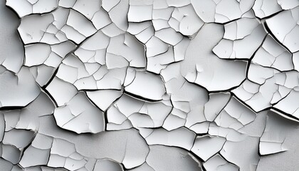 Wall Mural - dry cracked white paint on textured surface