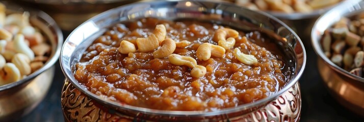 Wall Mural - Traditional Whole Wheat Halwa Delight Celebrated at a Renowned Festival