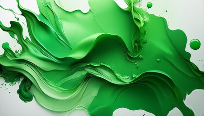 Wall Mural - green abstract splash paint with paper texture ink design color wallpaper background