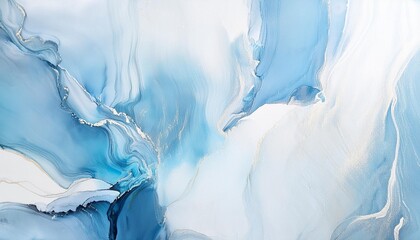 Wall Mural - an abstract painting of light blues whites