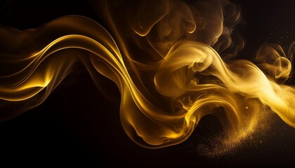 Wall Mural - gold smoke abstract dark background