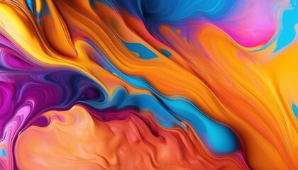 Wall Mural - vibrant abstract expressionism with fluid colors