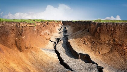 Sticker - faults of the earth crust consequence of the earthquake