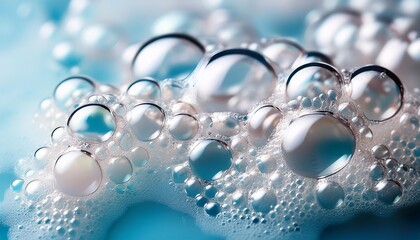 Wall Mural - soap foam with bubbles macro background