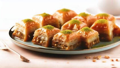 Wall Mural - baklava on a plate