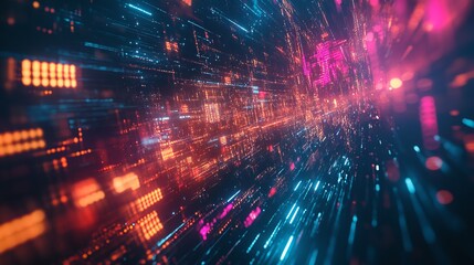 Poster - abstract futuristic background data transfer. technology concept. futuristic cyberspace background.