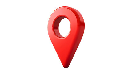 isolated red pin icon on a transparent background, a symbol for location and navigation, perfect for