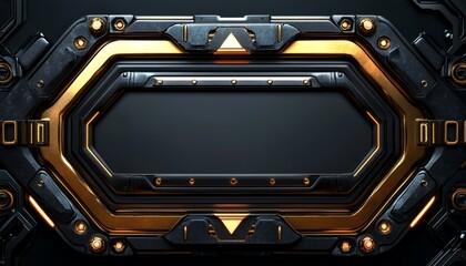 Poster - Futuristic Tech Interface with Golden Accents