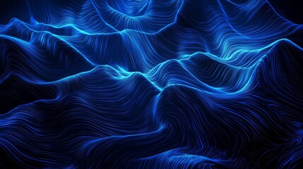 Abstract Blue Lines Wavy Pattern Background