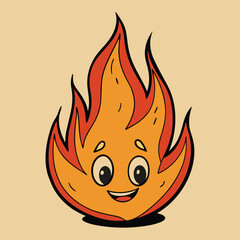 Wall Mural - cartoon fire flame vector illustration