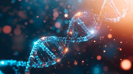 Poster - Futuristic DNA Inspired Carbon Tech Abstract with Energetic Waves and Beams