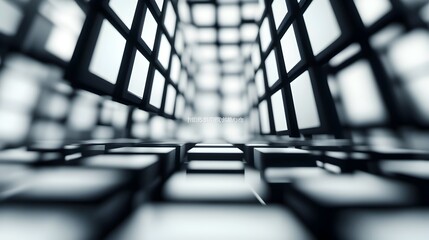 Poster - minimalist 3d grid showcasing cutting edge digital infrastructure and futuristic architectural desig