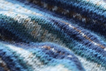 Texture of colorful knitted fabric as background, closeup