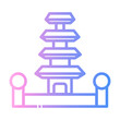 © darwin - balinese temple Line Gradient Icon