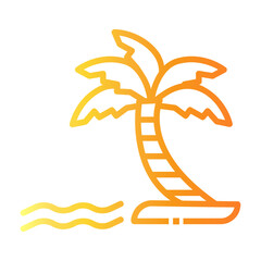 Poster - beach tree Line Gradient Icon