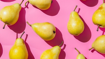 Sticker - Yellow Pears on Pink Background