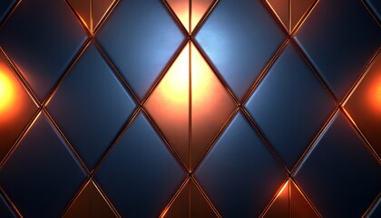 Wall Mural - Abstract Pattern of Intersecting Blue and Orange Diamond Shapes