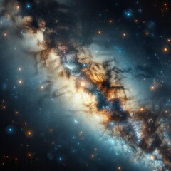 Universe filled with stars, space dust, and the Milky Way galaxy under a starry night sky