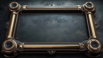 Poster - Steampunk-Style Gold and Black Metal Frame