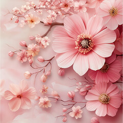 Wall Mural - Beautiful flower themed background