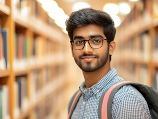 Poster - Young Man in Library