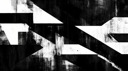 Wall Mural - Monochrome painting geometric shapes flat abstraction. generative ai. Geometric. Illustration