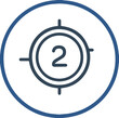 © Howto - 원형 타겟 아이콘, 숫자 2가 표시된 간단한 디자인