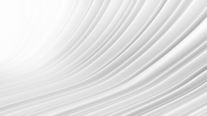 Leinwandbilder - White curved lines, an animated abstract background with white curved waves, 3D rendering