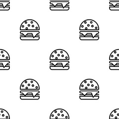 Wall Mural - Burger Icon Seamless Pattern M_2407001