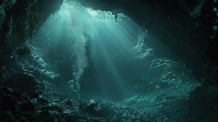 Underwater cave explore wallpaper