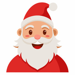 Sticker - Christmas Santa smiling vector art illustration