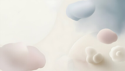 Poster - Abstract Minimalist Background: Organic shapes in soft pastel hues create a tranquil and modern abstract background. This ethereal composition is perfect for showcasing product displays, branding, 