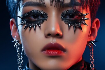 Poster - Piercing with a rebellious, punk-inspired design, depicted in an artwork where piercings feature spikes, chains, and black metals, creating a look that is bold and defiant